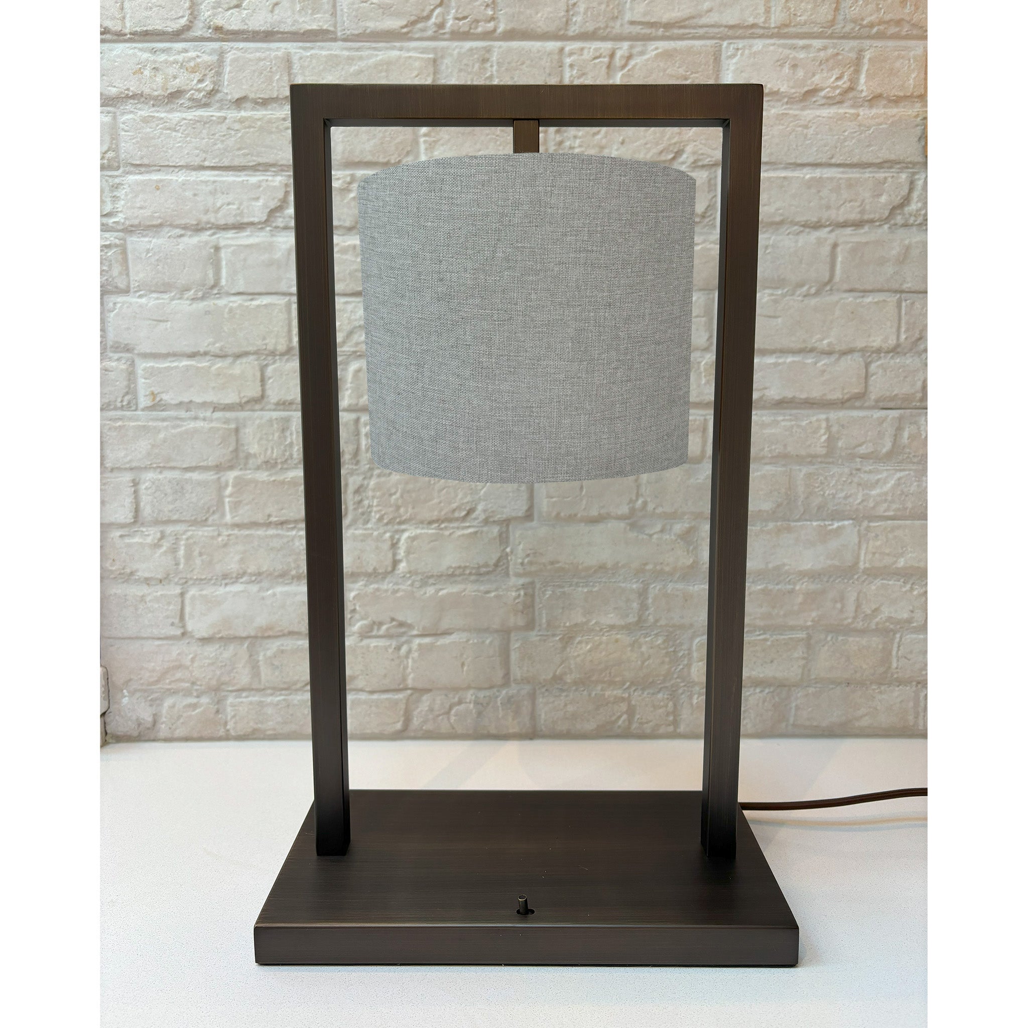 Square Frame Table Lamp in Satin Black